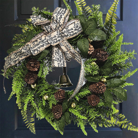 Adventskranz mit Glocke Haustürdekoration Weihnachtskranz 35cm